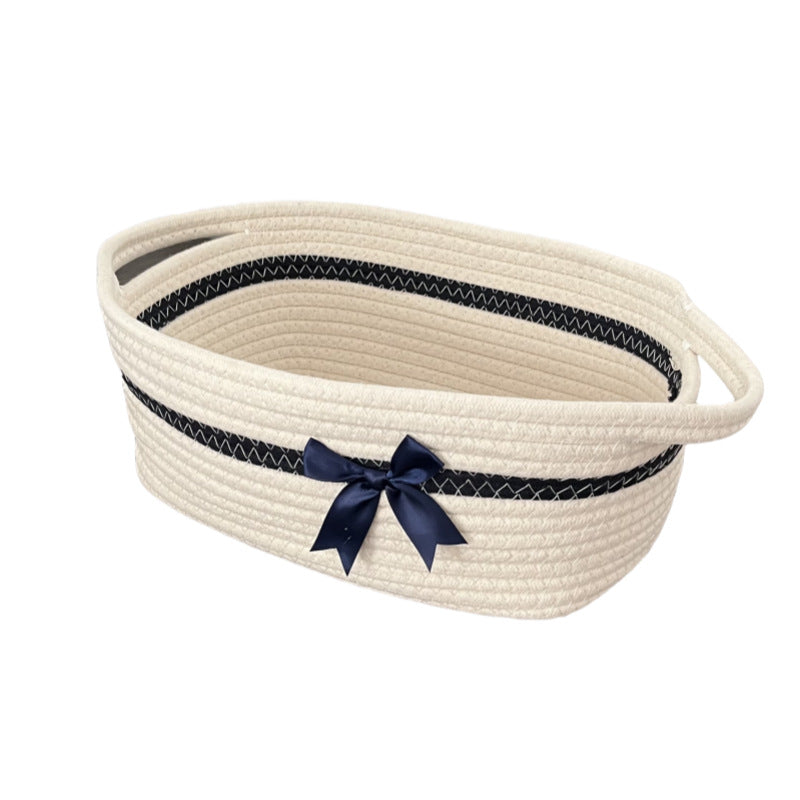 Women's decorative storage basket with bow accent Bowlift