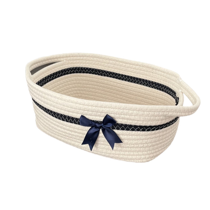 Women's decorative storage basket with bow accent Bowlift