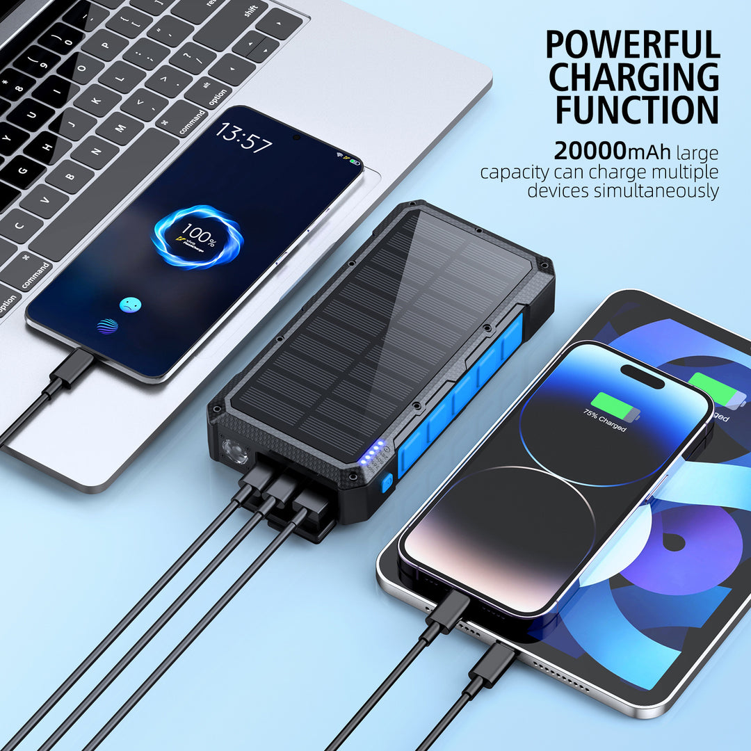 Solar Powerbank with Fast Charging Function and Integrated Flashlight Bowlift
