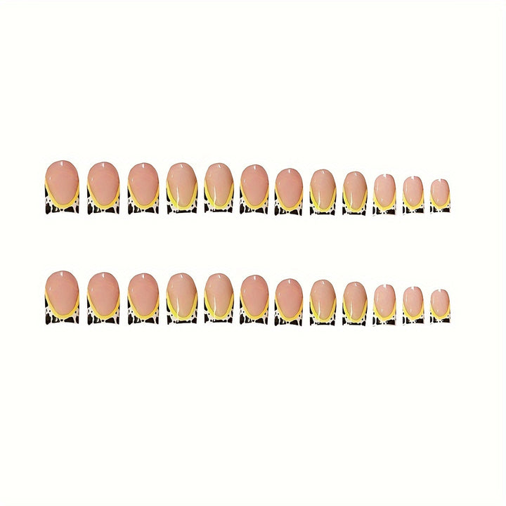 Artistic Yellow-Accent Nail Art Set Bowlift
