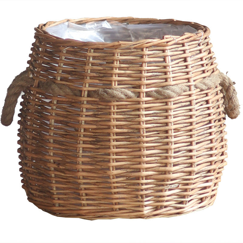 Rustic storage basket with hemp handles Bowlift