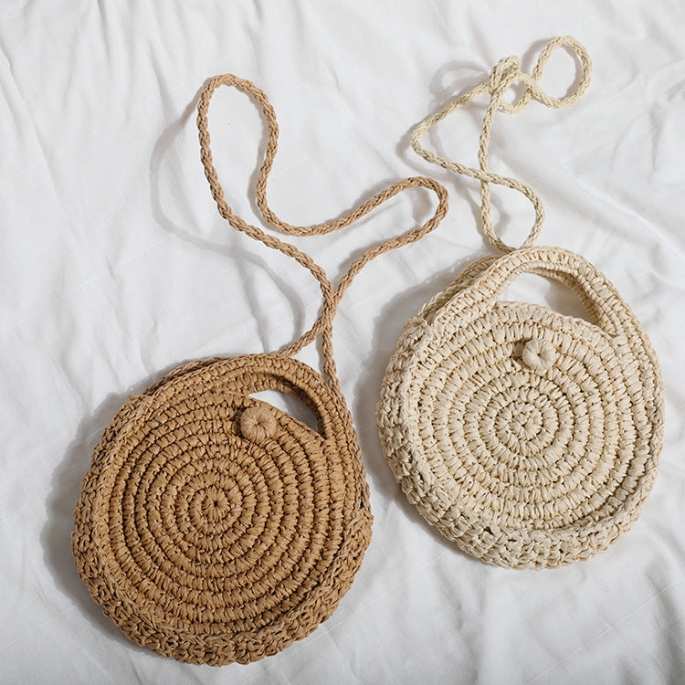 Handcrafted Round Wicker Bag with Elegant Closure Bowlift
