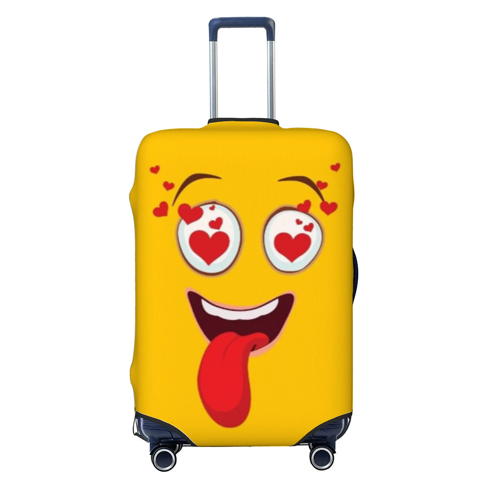 Unisex non-elastic luggage cover with graffiti print and zipper opening, stretchable protective cover with non-slip inner fastening Bowlift