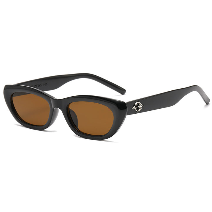 Women's Cat-Eye Sunglasses with Elegant Transparent Frame and UV Protection Bowlift