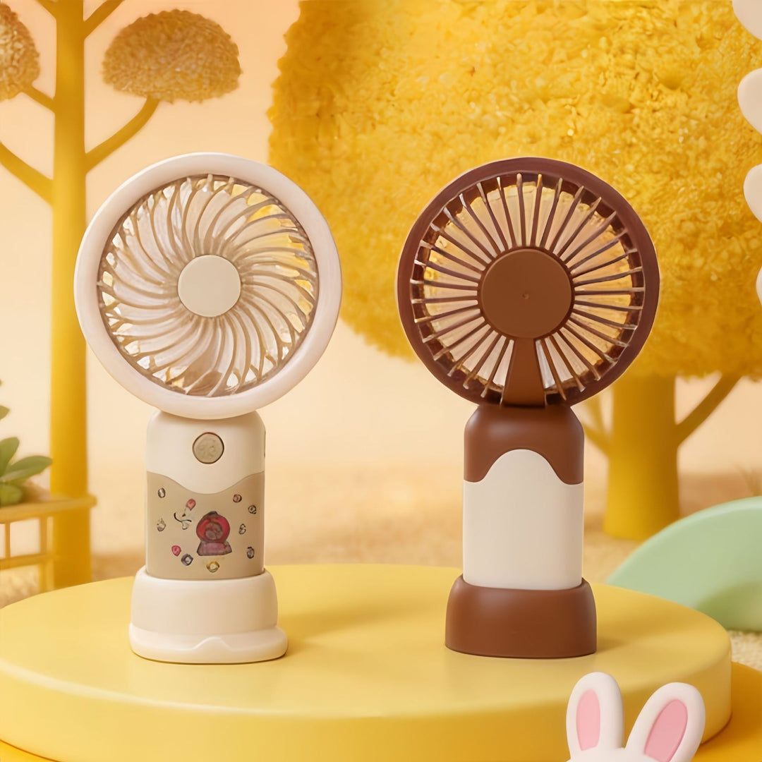 Ladies portable handheld fan with playful animal design Bowlift