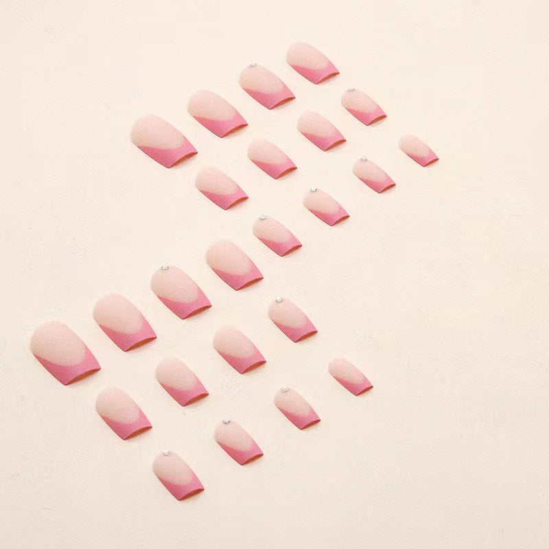 Nail set with elegant French design and glitter accents Bowlift