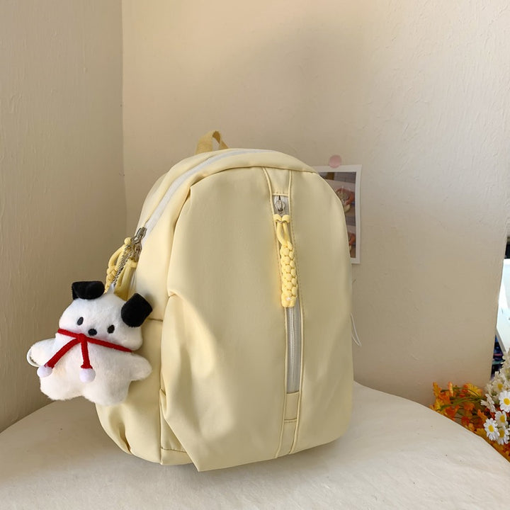Backpack with Cute Plush Keychain and Practical Storage Bowlift