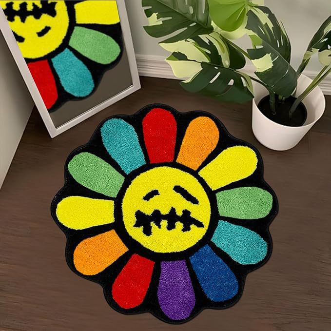 Floral-Shaped Plush Area Rug