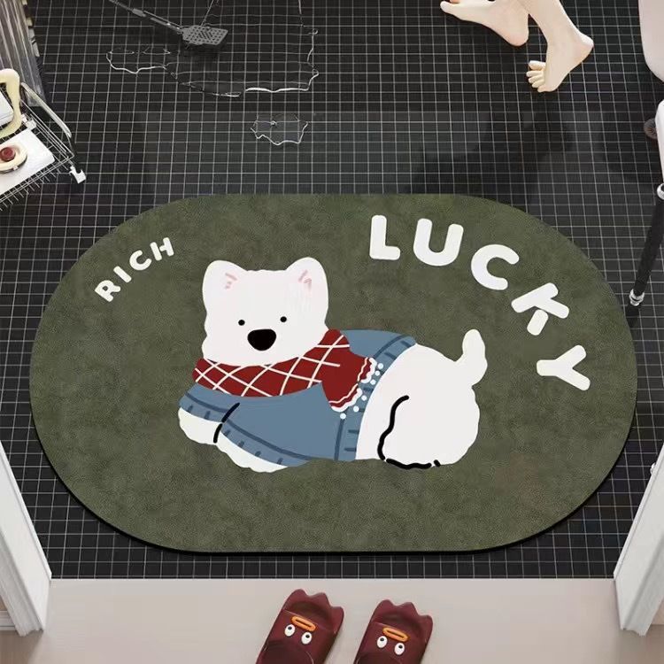 Cartoon Bear-Themed Bath Mat