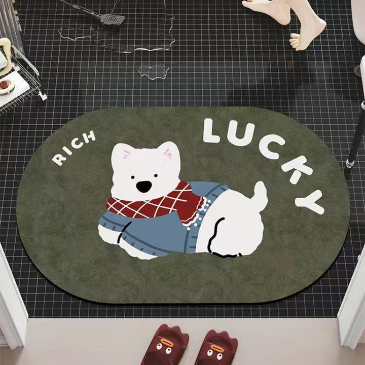 Cartoon Bear-Themed Bath Mat