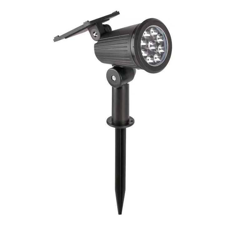 Adjustable Solar LED Garden Spotlight Stake With Swivel Head Integrated Solar Panel And Weatherproof Housing Bowlift