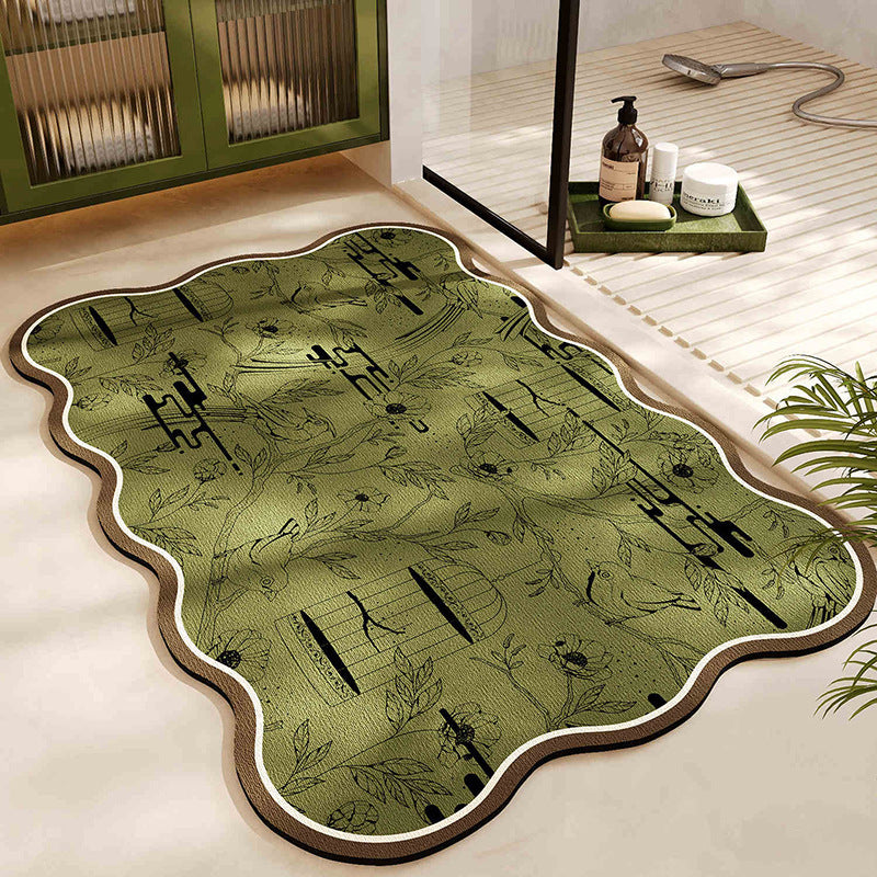 Floral Pattern Bath Mat Bowlift