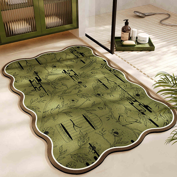 Floral Pattern Bath Mat Bowlift