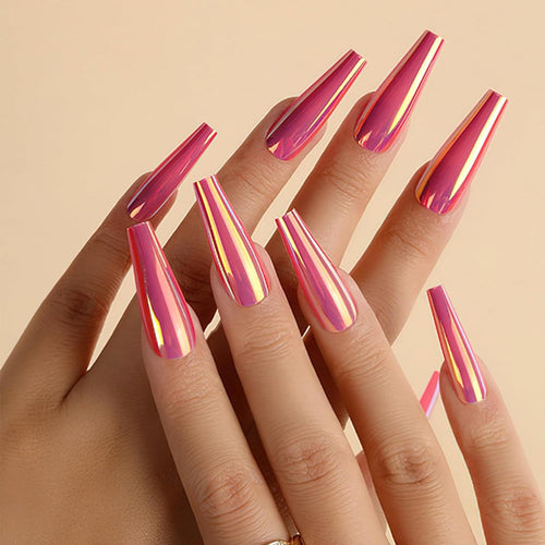 Artificial nails with holographic shine Bowlift
