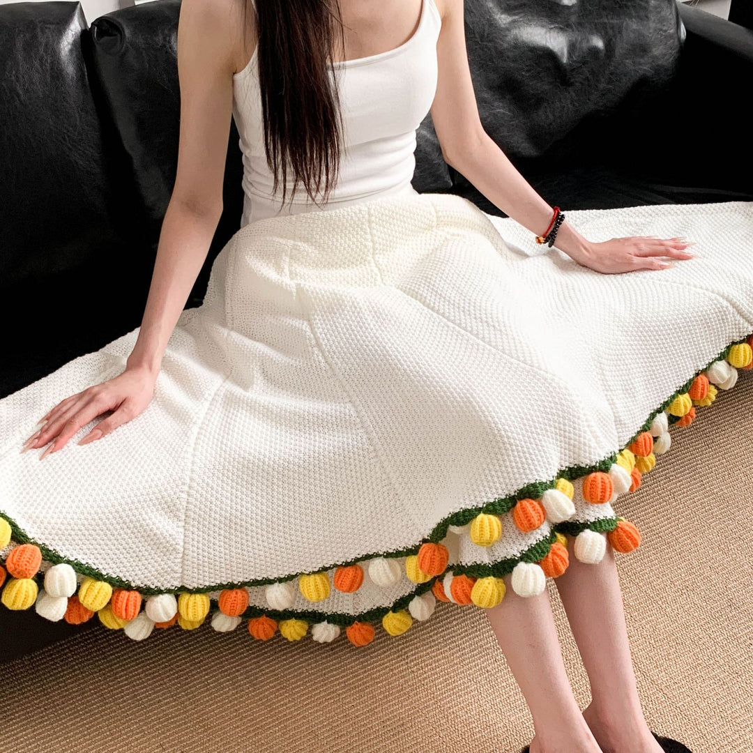 Cozy flower knit scarf Bowlift