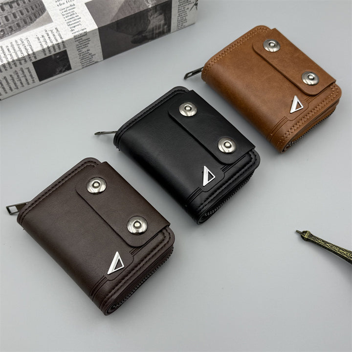 Compact RFID-Blocking Leather Wallet