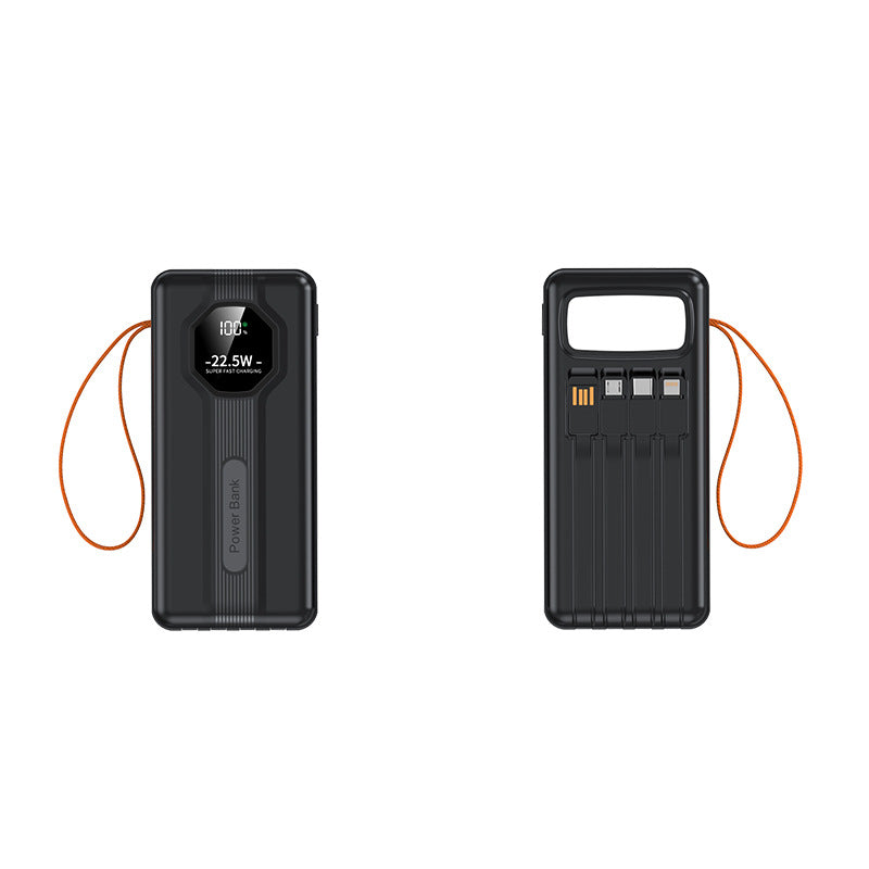 Portable power bank with integrated charging cables and intelligent fast charging function Bowlift