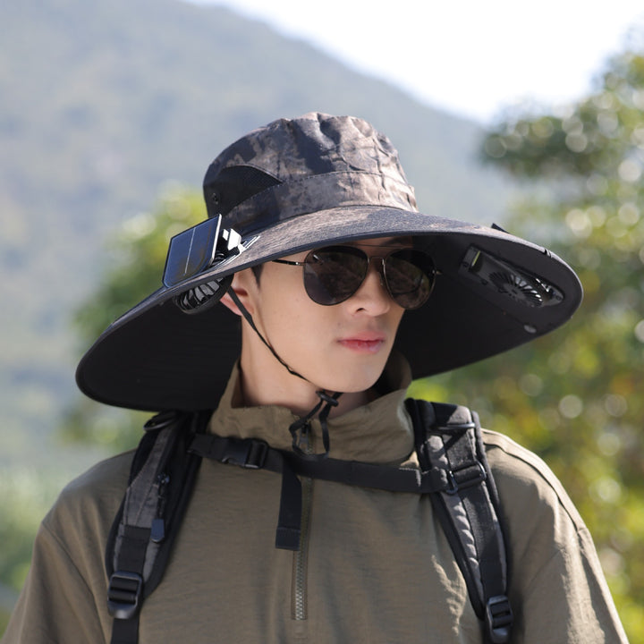 tactical fishing hat with wide brim, mesh ventilation and adjustable chin strap Bowlift
