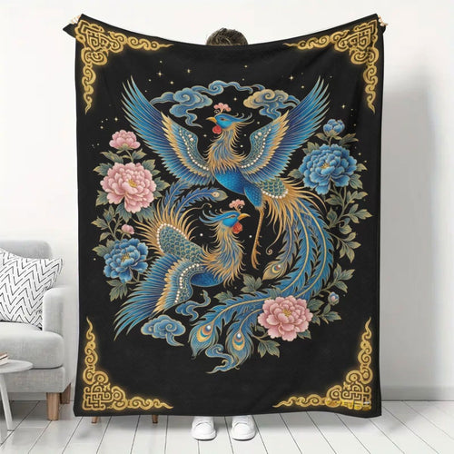 Artistic Phoenix Print Fleece Blanket