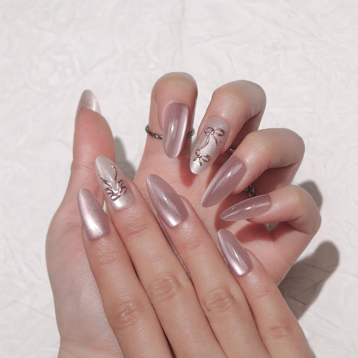 Elegant Stiletto Press-On Nails with Floral Design Bowlift