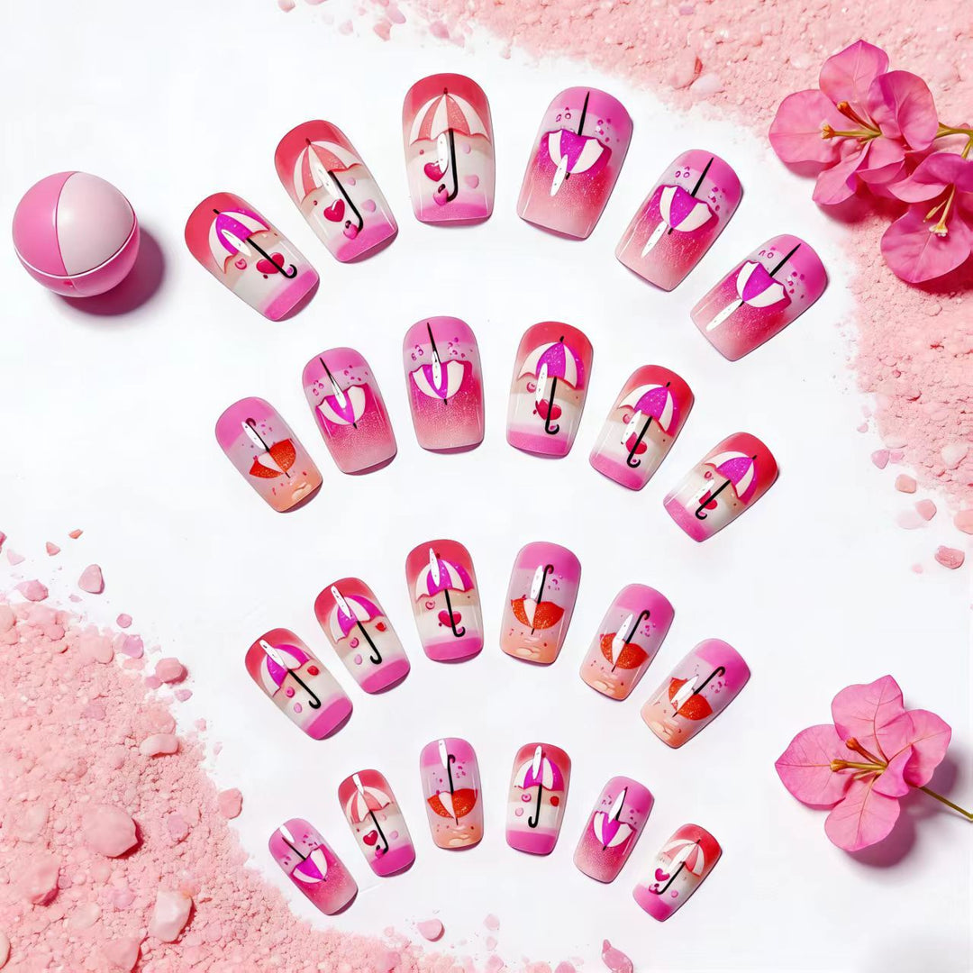 Art nails with Romantic Umbrella Design Bowlift