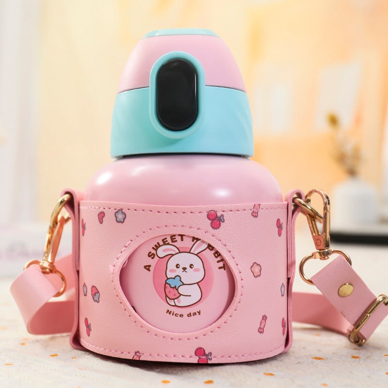 Insulated water bottle with practical carrying strap Bowlift