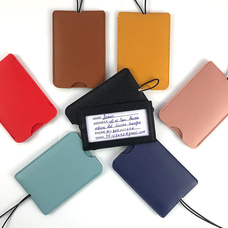 Premium Leather Travel Identification Holder Bowlift