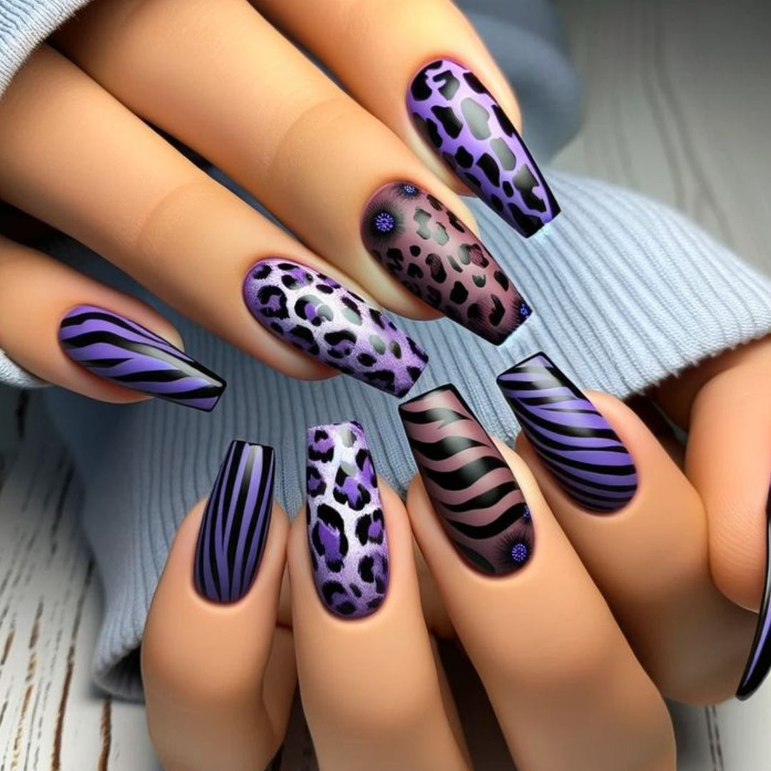 Trendy Animal Print Nail Art Set Bowlift