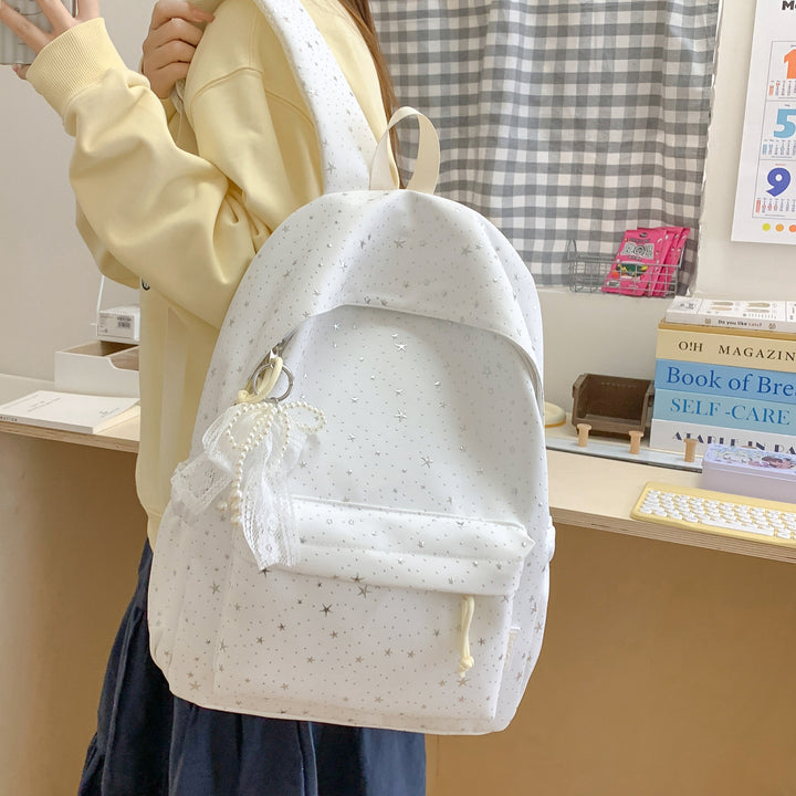 Backpack with Sparkling Star Design Bowlift