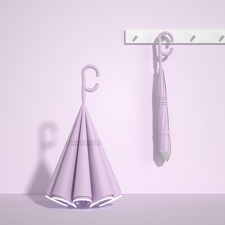 Ladies innovative mini folding umbrella with ergonomic handle Bowlift