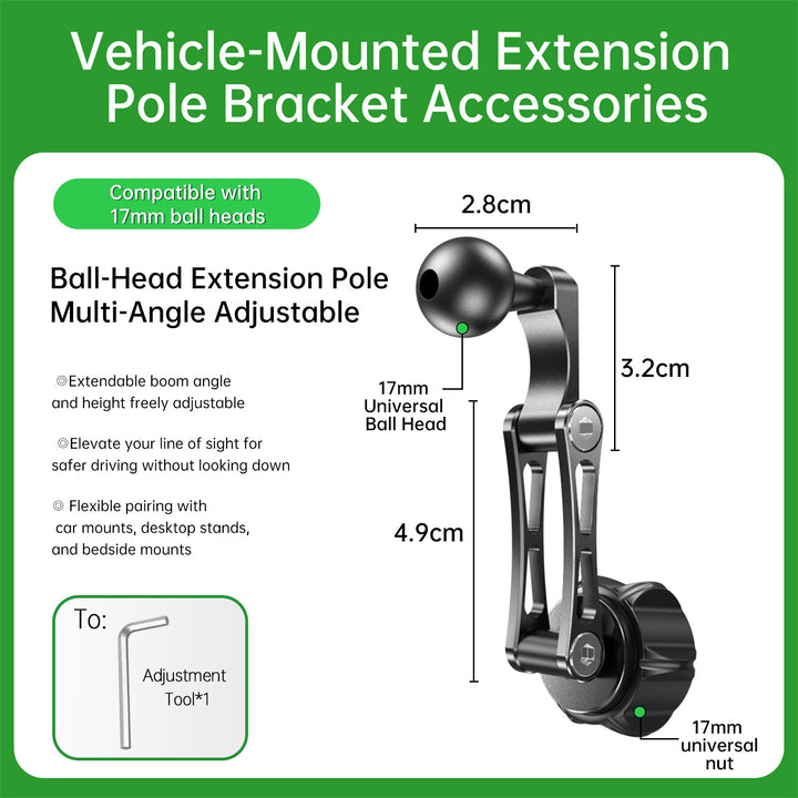Unisex multifunctional mount for vehicle extension poles Bowlift