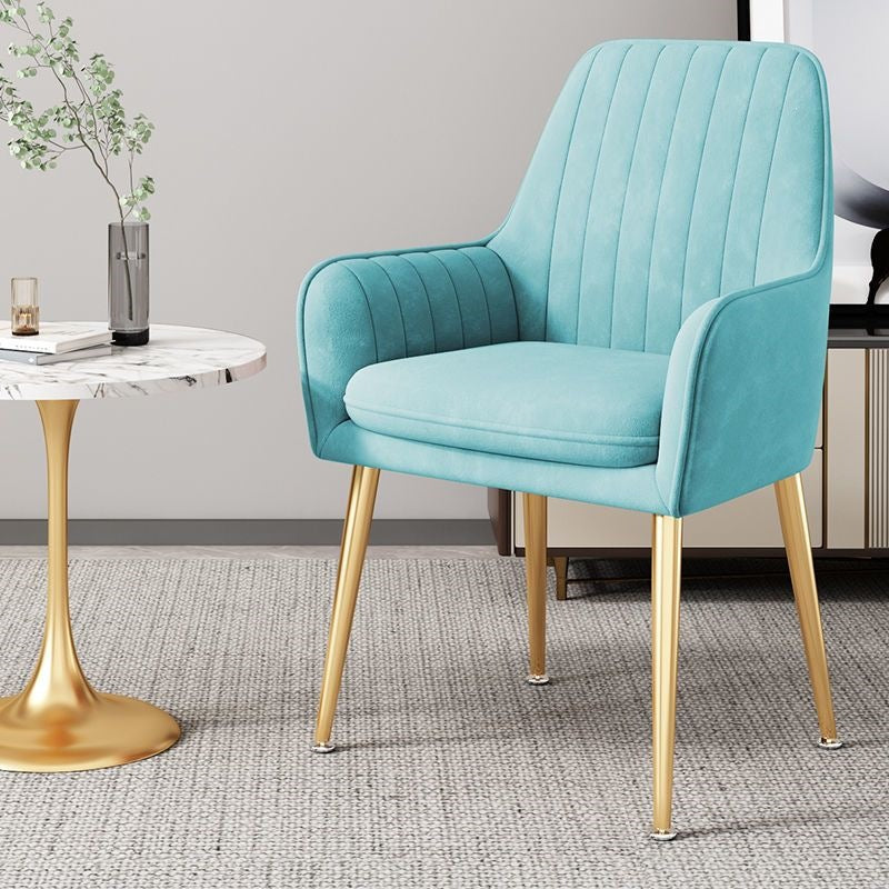 Modern Accent Chair with Gold Legs Bowlift
