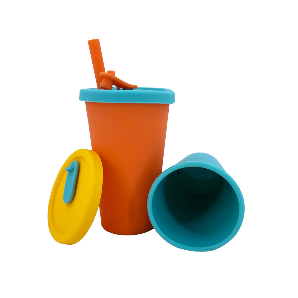 Women Silicone Drink Cup with Lid and Straw Bowlift