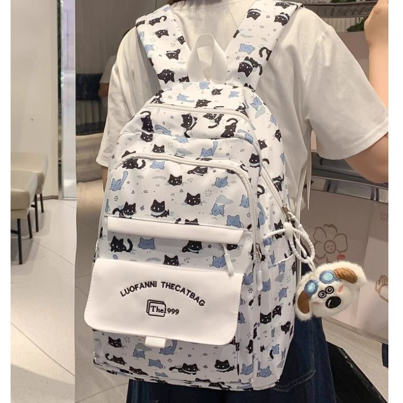 Playful Cat-Themed Backpack Bowlift