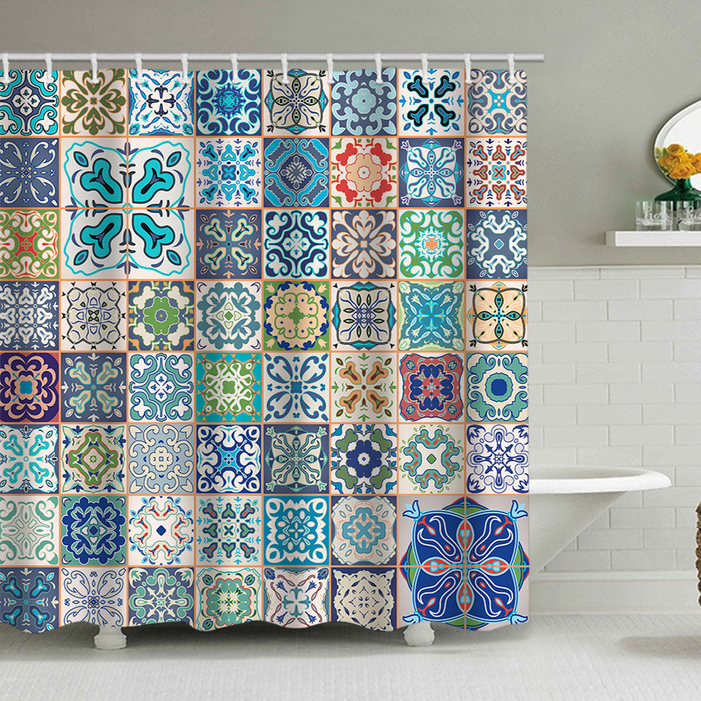 Geometric Motif Shower Curtain Bowlift