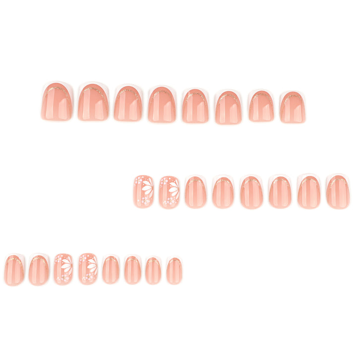 Artistic nail extensions with floral design and elegant accents Bowlift