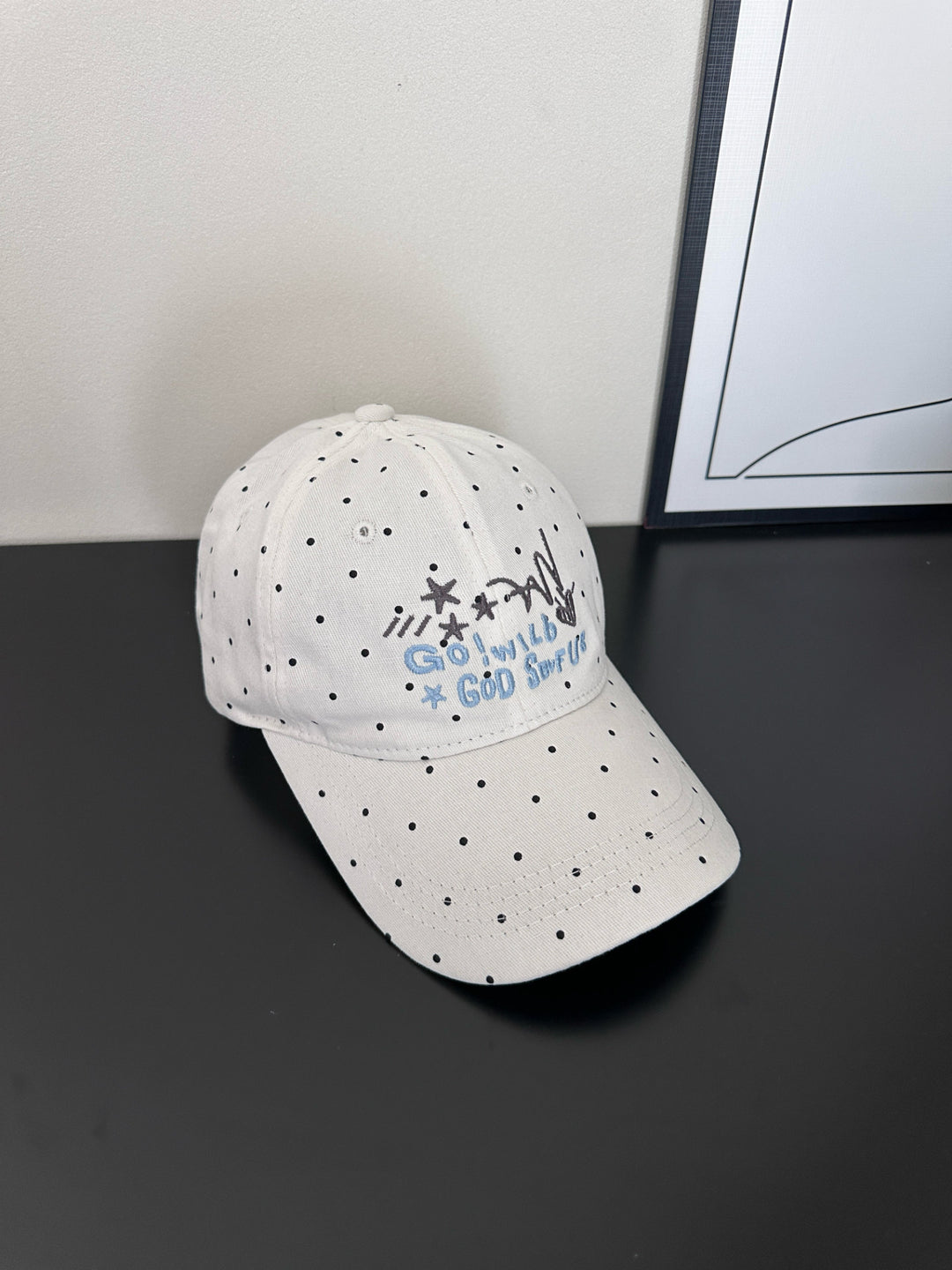 Women's Trendy Polka Dot Embroidered Baseball Cap Bowlift