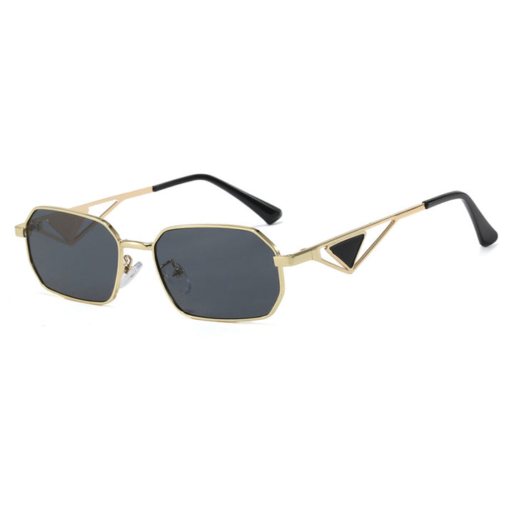 Women geometric luxury sunglasses with slim glossy frame Bowlift