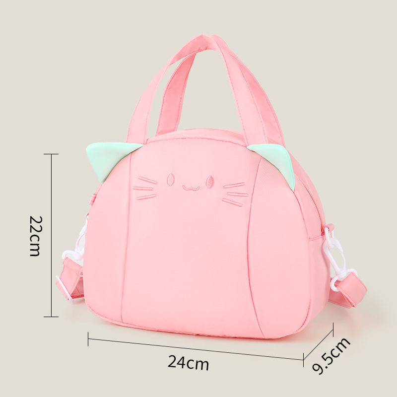 Playful Cat Motif Shoulder Bag Bowlift