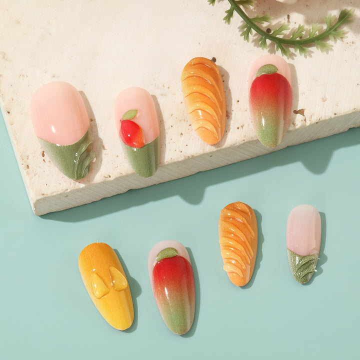 Artificial Nail Set with Fruity Design Bowlift