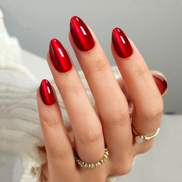 Premium Glossy Almond-Shaped Press-On Nails Bowlift