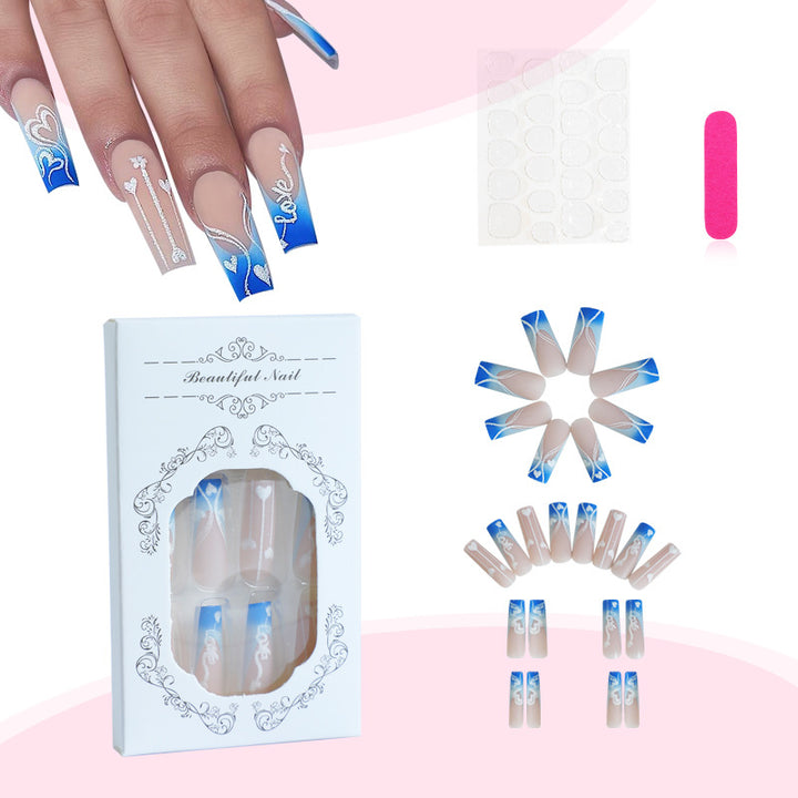 Creative nail art set with elegant heart and gradient patterns Bowlift