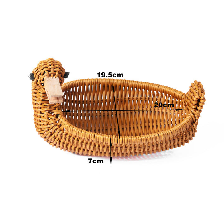 Frog-Shaped Decorative Woven Basket Bowlift