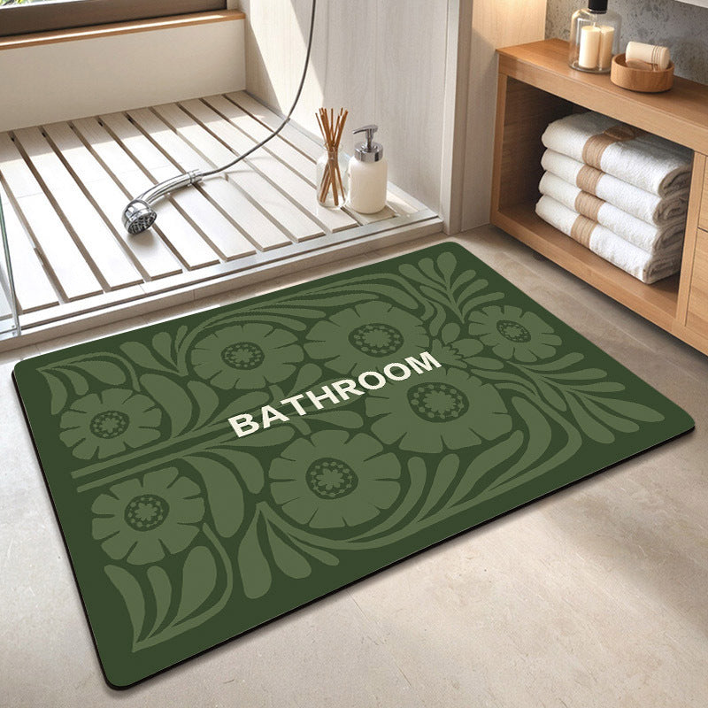 Decorative Floral Bathroom Mat Bowlift