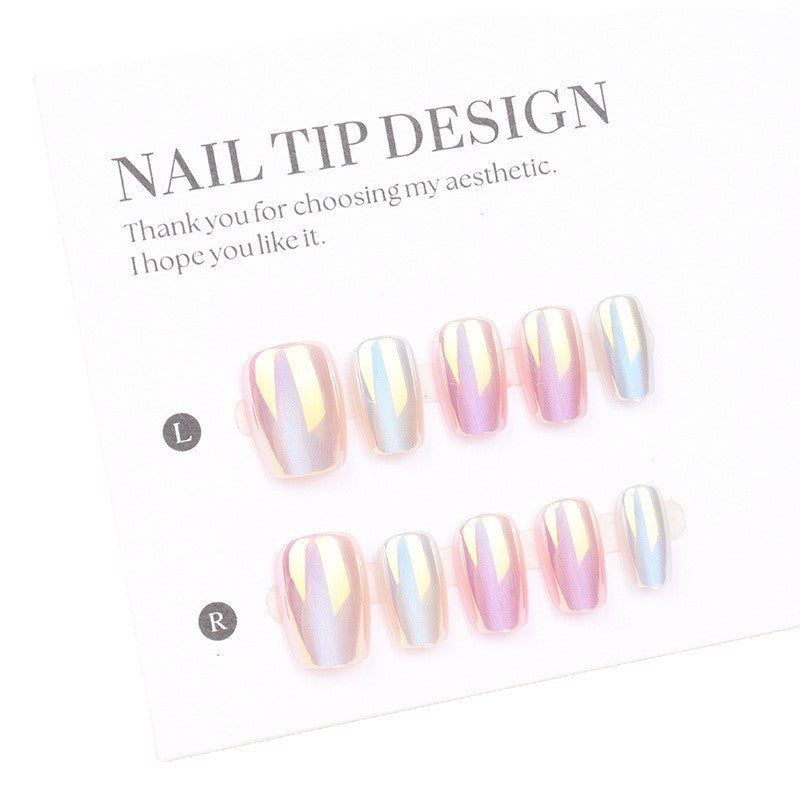 Premium Iridescent Press-On Nail Tips Bowlift
