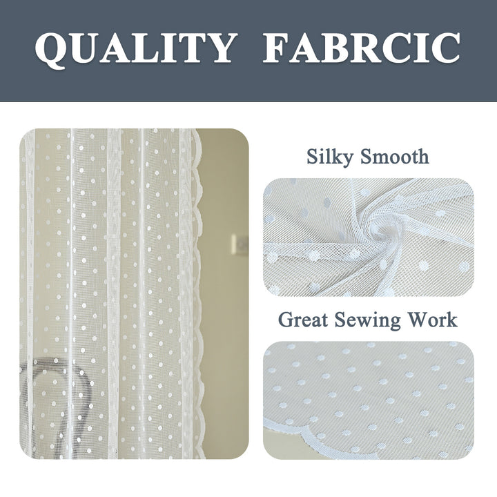 Polka Dot Sheer Window Drapes