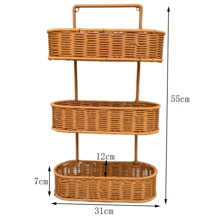 Multi-Tiered Wicker Storage Organizer Bowlift