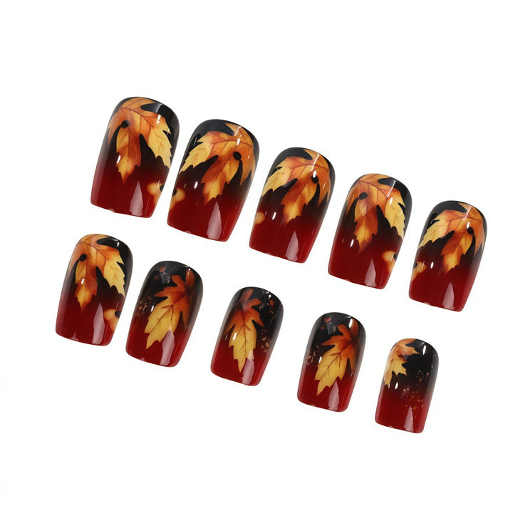 Artificial nails with autumn leaf design Bowlift