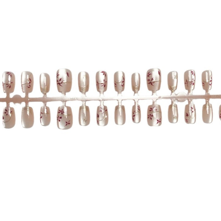 Artistic Floral Press-On Nails Set Bowlift