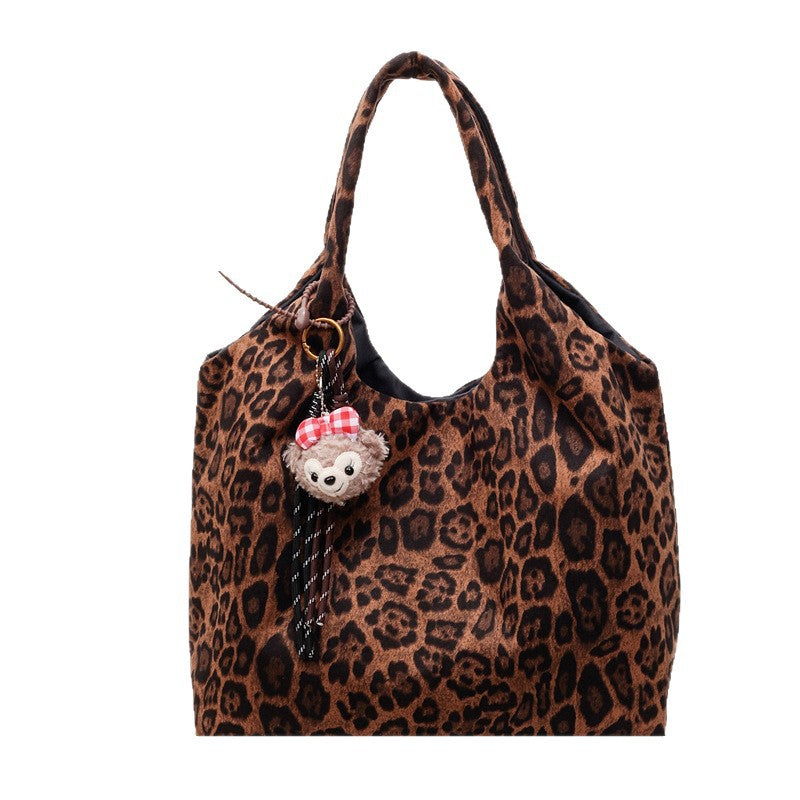 Fashionable Leopard Print Tote Bag Bowlift